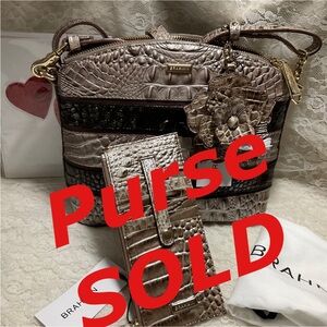 $FIRM$ NO OFFERS NWT 3 Pc BRAHMIN CHARDONNAY DUXBURY, SLIM WALLET NWT & MAGNOLIA